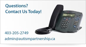 Questions? Contact us today! 403-205-2749 admin@autismpartnership.ca